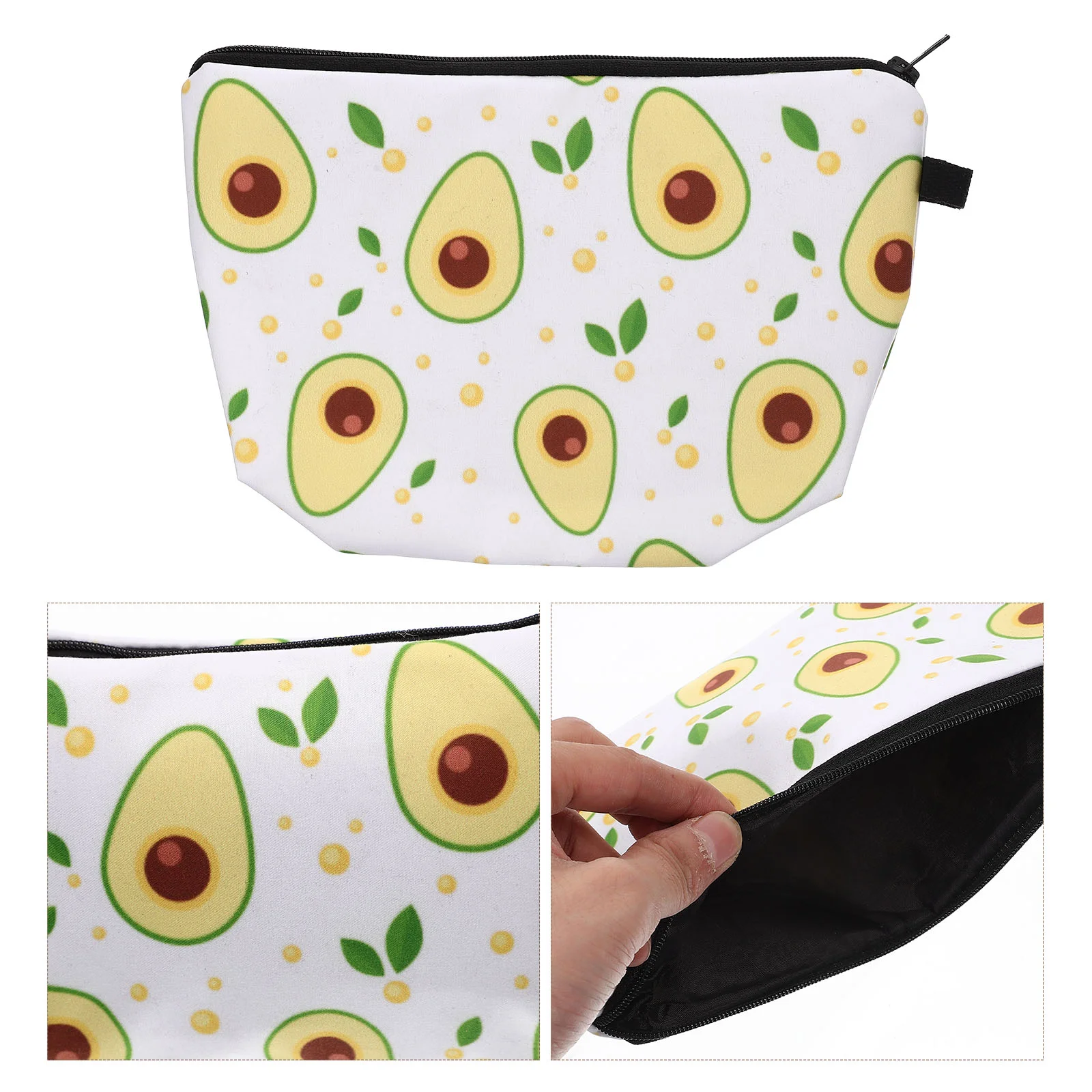 Bolsa de armazenamento de abacate, bolsa de higiene portátil para viagem, artigos diversos, lápis, cuidados com a pele