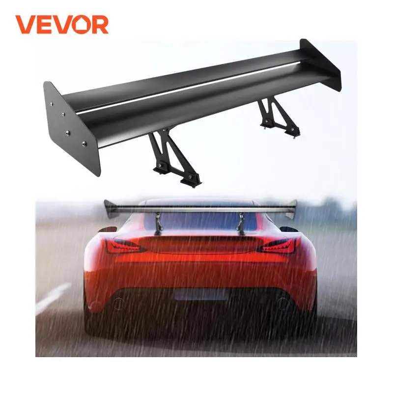 VEVOR 43 / 53 Inch Lightweight Universal Rear Wing Spoiler Single / Double Streamline Deck Set for Any Hatchback with Even Trunk