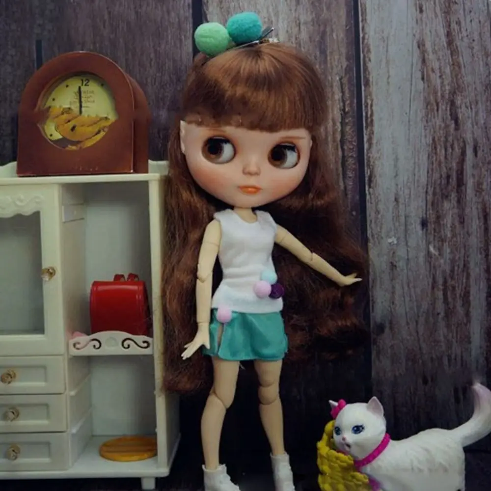 Moda elegante camiseta vestidos bonitos mini vestidos simples diy acessórios roupas de festa para azone19 icy dbs bonecas