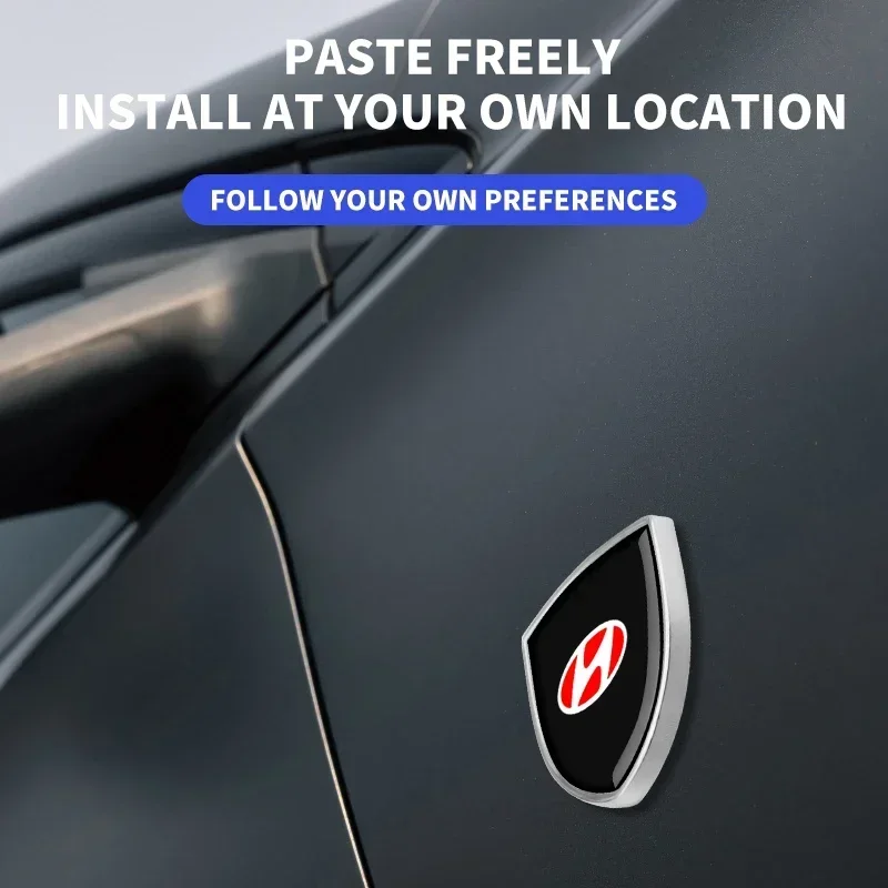 3D Metal Shield Emblem Car Window Body Side Badge Stickers For Hyundai Tucson IX35 I30 I20 Kona Coupe Veloster I40 Getz view 5