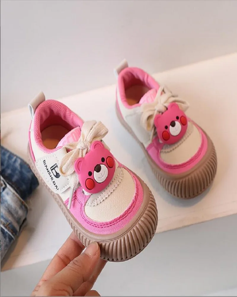 2024 Autumn New Children's Shoes Girls' Korean Soft Sole Canvas Shoes Boys' Baby Kindergarten Indoor Casual Shoes Size 22-31