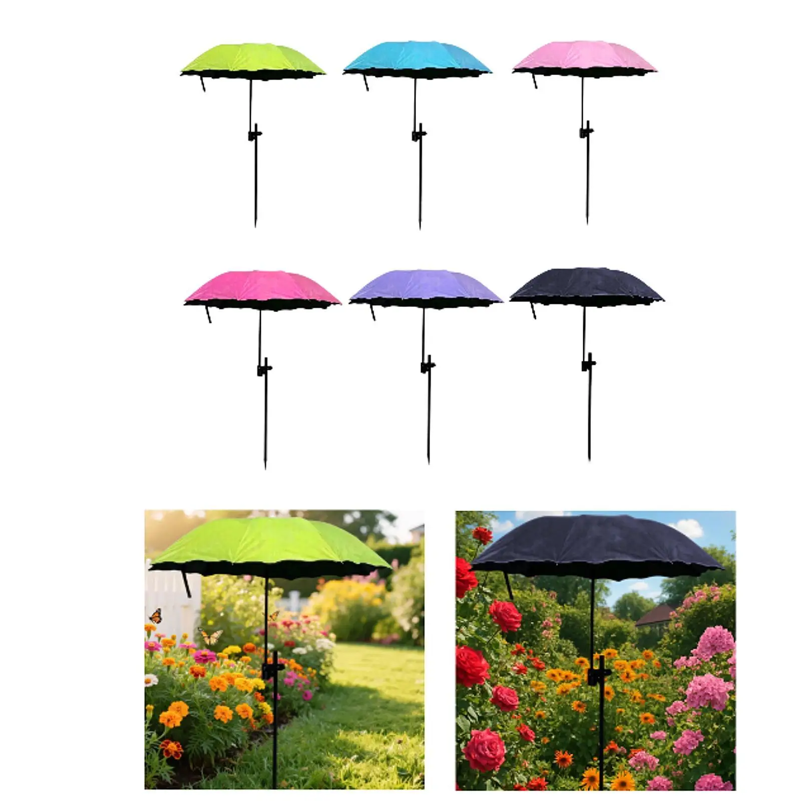 Outdoor Plant Umbrella Sun Protection Easy Installation 95cm Diameter Versatile Large Plant Shade for Balcony Potted Plants