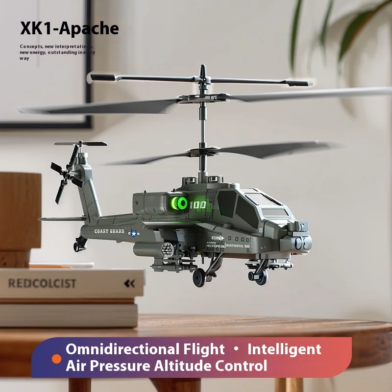 RC2.4G ความสูงคงที่ XK1 Cross-border สินค้าใหม่ Apache COMBAT รีโมทคอนโทรลเครื่องบินจําลองอาวุธรุ่นของเล่นเด็ก
