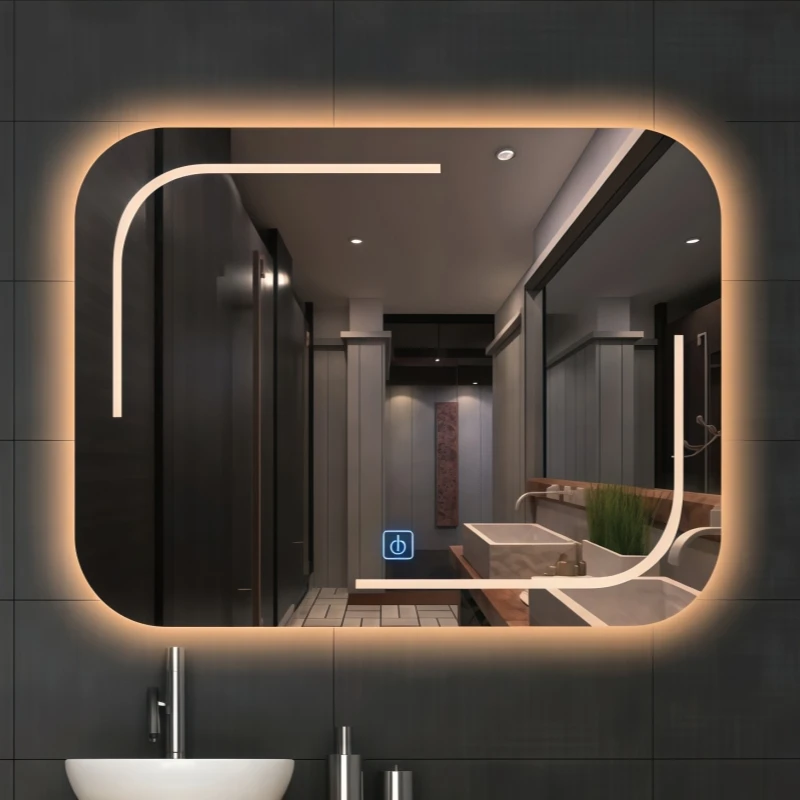 LED Vanity Makeup Mirror Smart Touch Screen Modern Illuminated Wall Mirror for Hotel Home