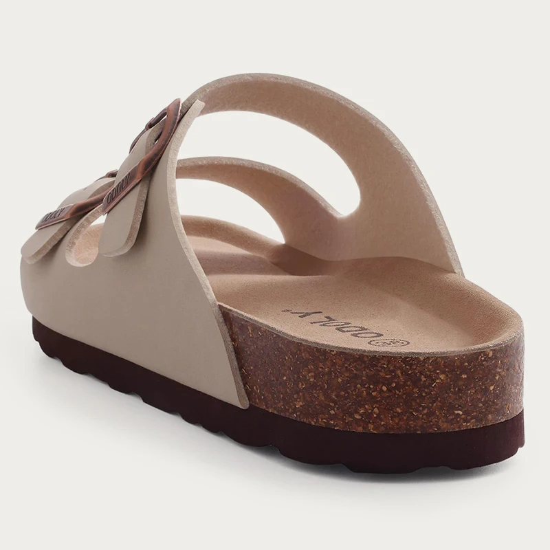 Evshine Kuh Wildleder Kork Hausschuhe Frauen Mode Clogs Pantoletten Fußbett Kork Pantoletten Männer Baotou Hausschuhe Sommer Kork Sandalen Bequeme Pantoletten – Detail 30