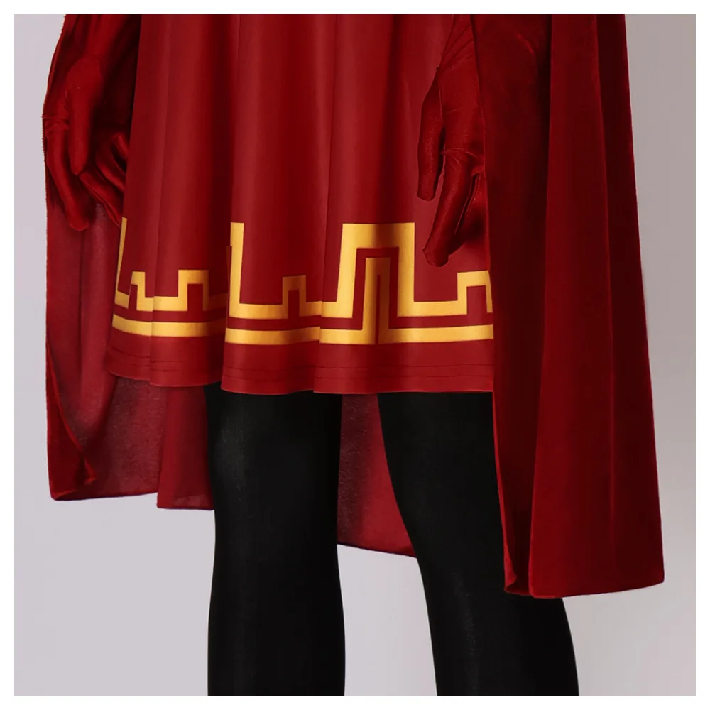 Lord Farquaad Women Cosplay Costume Shrek Female Red Dress With Cape Hat Pantyhose Fantasia Mujer Halloween Carnival Party Outfi view 6