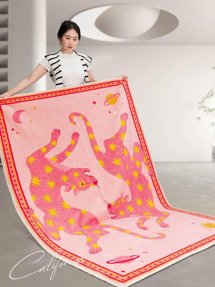 

VIKAMA Moroccan Wind Carpet Hydrophobic Cool Insulation Household Living Room Sofa Blanket Bedroom Bedside Rug Home Decoration