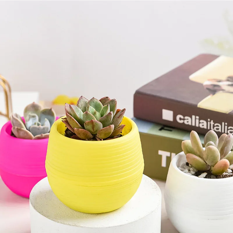 Mini Potted Plant Pot For Office Colorful Decoration Flower Plant Pots Indoor Garden For Succulent Plant Small Planter Decor New