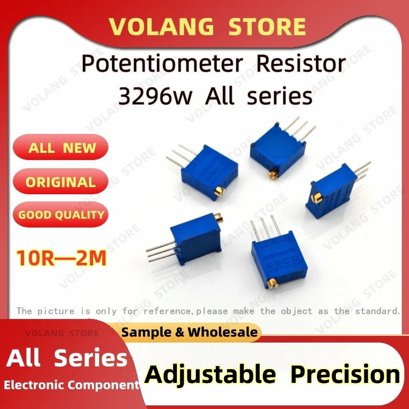 10Pcs 3296W 3P Resistanceohm 10R-2M Trimpot Trimmer Potentiometer 50R 100R 200R 201 1K 2K 202 5K 502 10K 103 20K 503 100K 104 1M