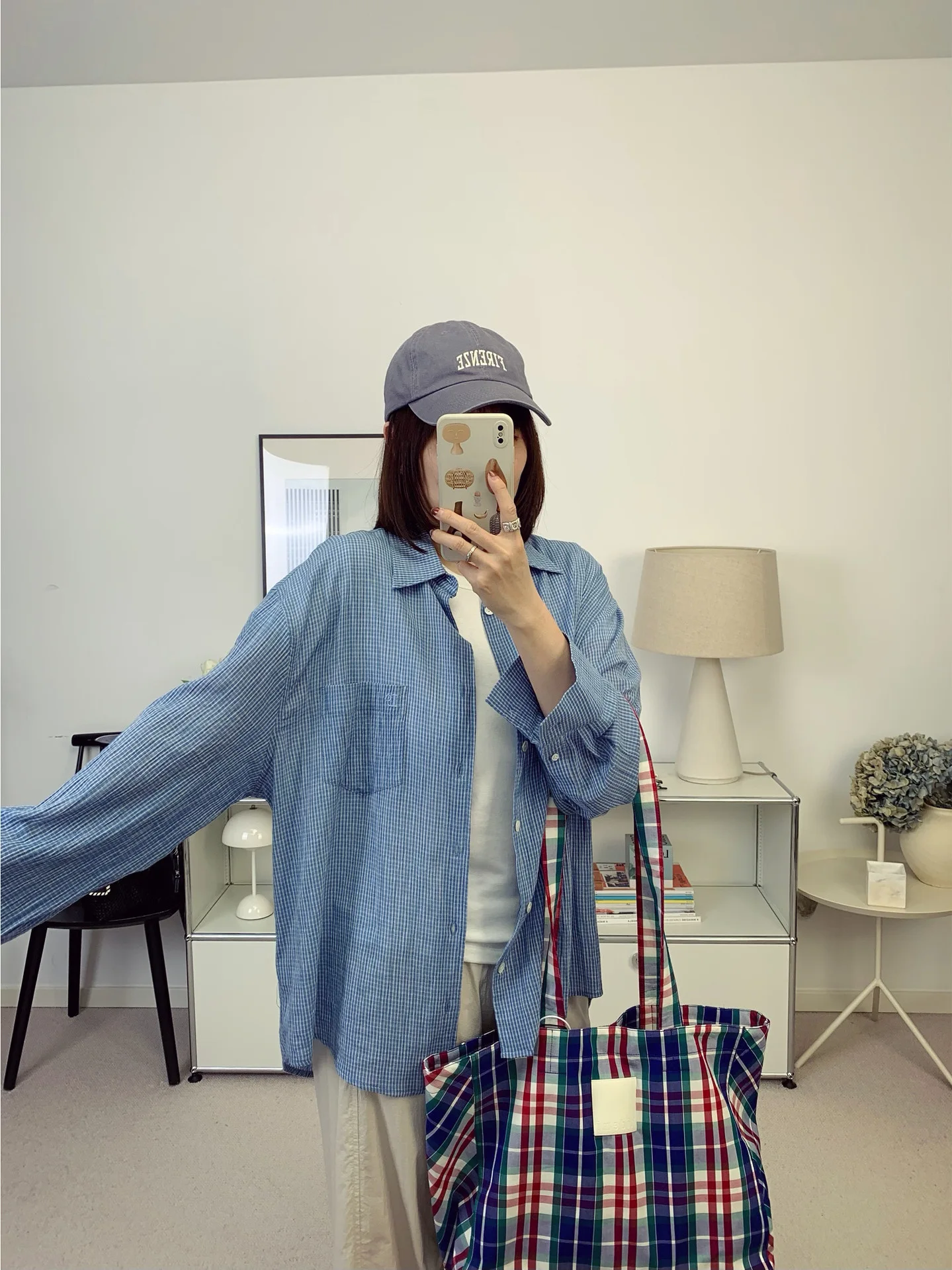 

Новая женская свободная тонкая рубашка с длинным рукавом в синюю клетку, дышащая, хлопковая, для защиты от солнца, весна-лето