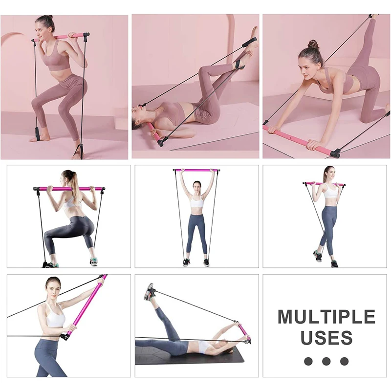 Splicing Portable Pilates Bar Yoga Pole Deep Squat Gods Tensioner Weight Loss Multifunctional Fitness Buttocks