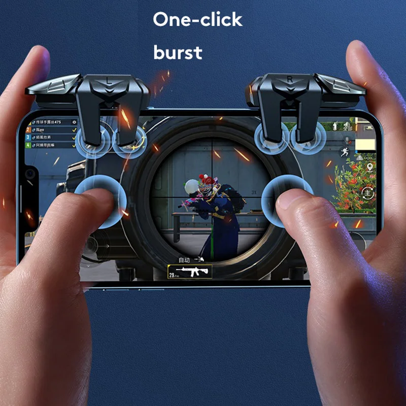 6 Finger Gaming Trigger Physical Buttons For Latency-free Control Accessories Compatible For Android Iphone Smart Phone