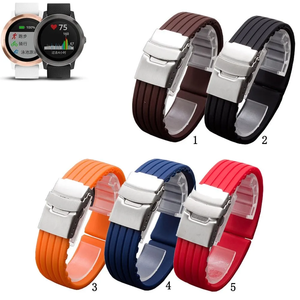 

For Garmin Vivoactive 3 5 music Forerunner 55 158 245 645 165 music Venu SQ 2 music Venu 2Plus Silicone Bands Watch Strap