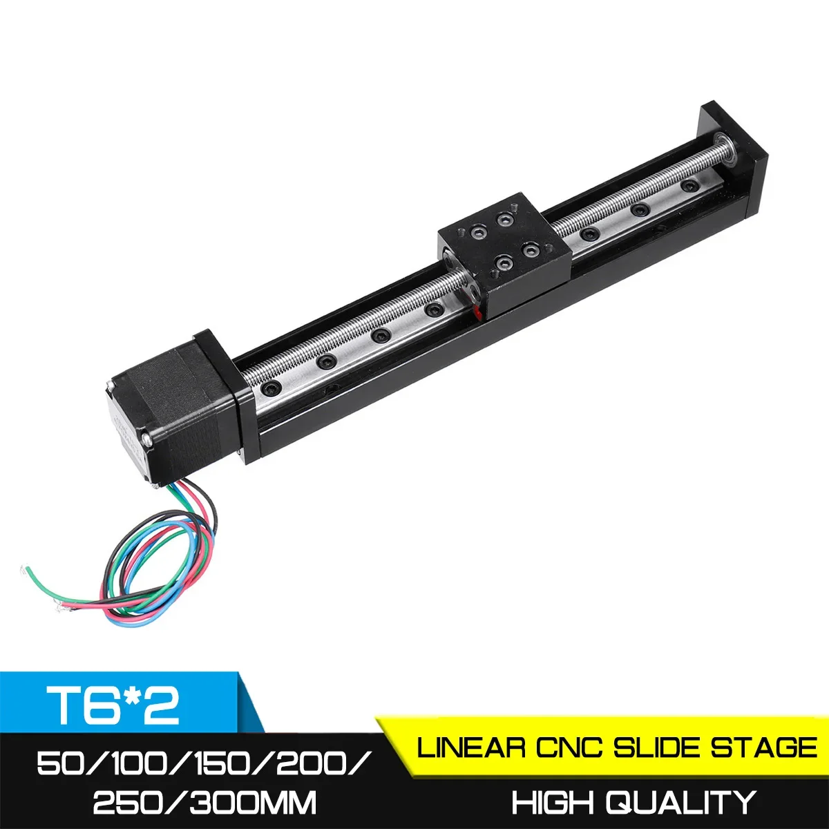 

Линейная направляющая для 3D принтера XYZ CNC, рельсовый привод для сцены, движение, слайд, сценический привод T6 * 2, привод для шагового хода двигателя 50/100/150/200 мм