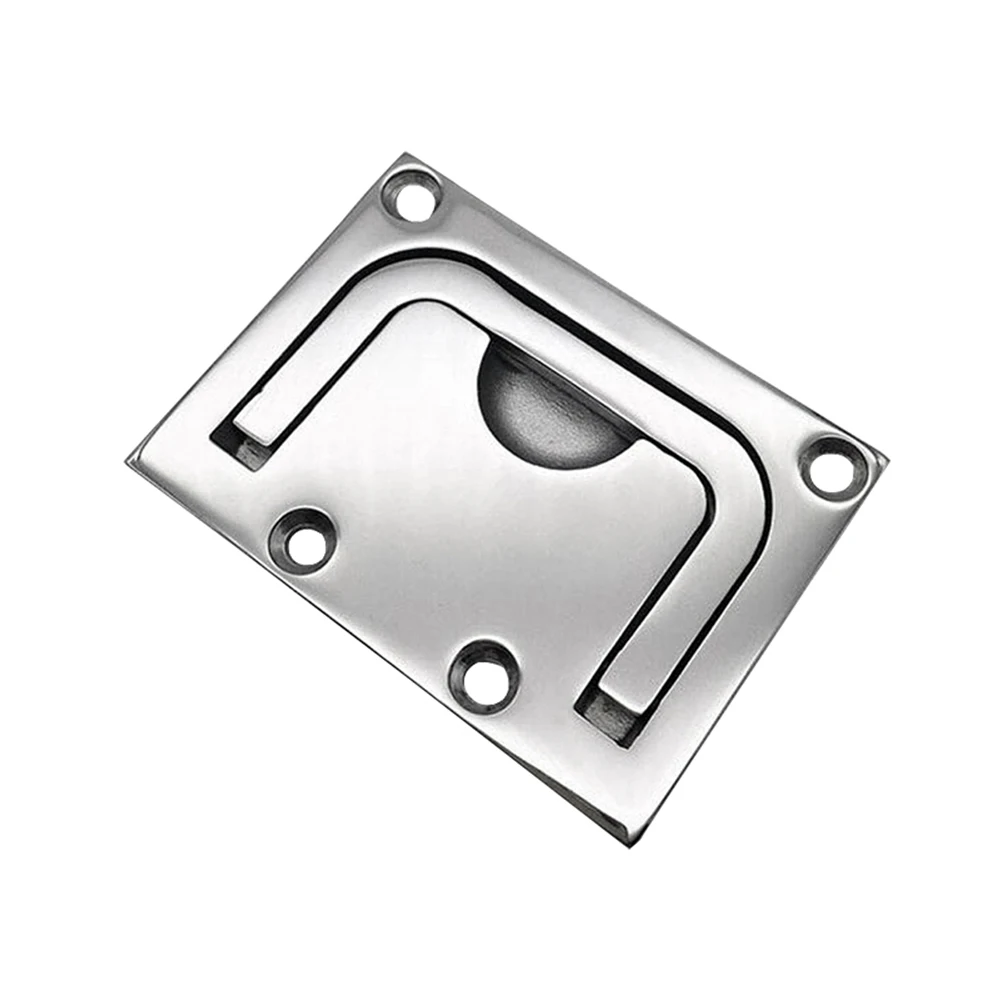 76x55mm Boat Recessed Hatch Square Flush Lift Ring Handle 316 Stainless Steel Deck Hatch Marine Hardware Boat Accessories