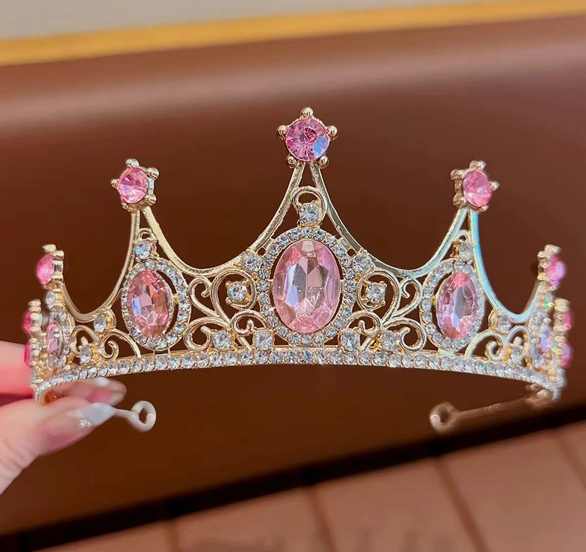 Crystal Princess Tiara Headband, Elegant Rhinestone Crown for 18th Birthday Bridal Girls, Wholesale Hair Accessories