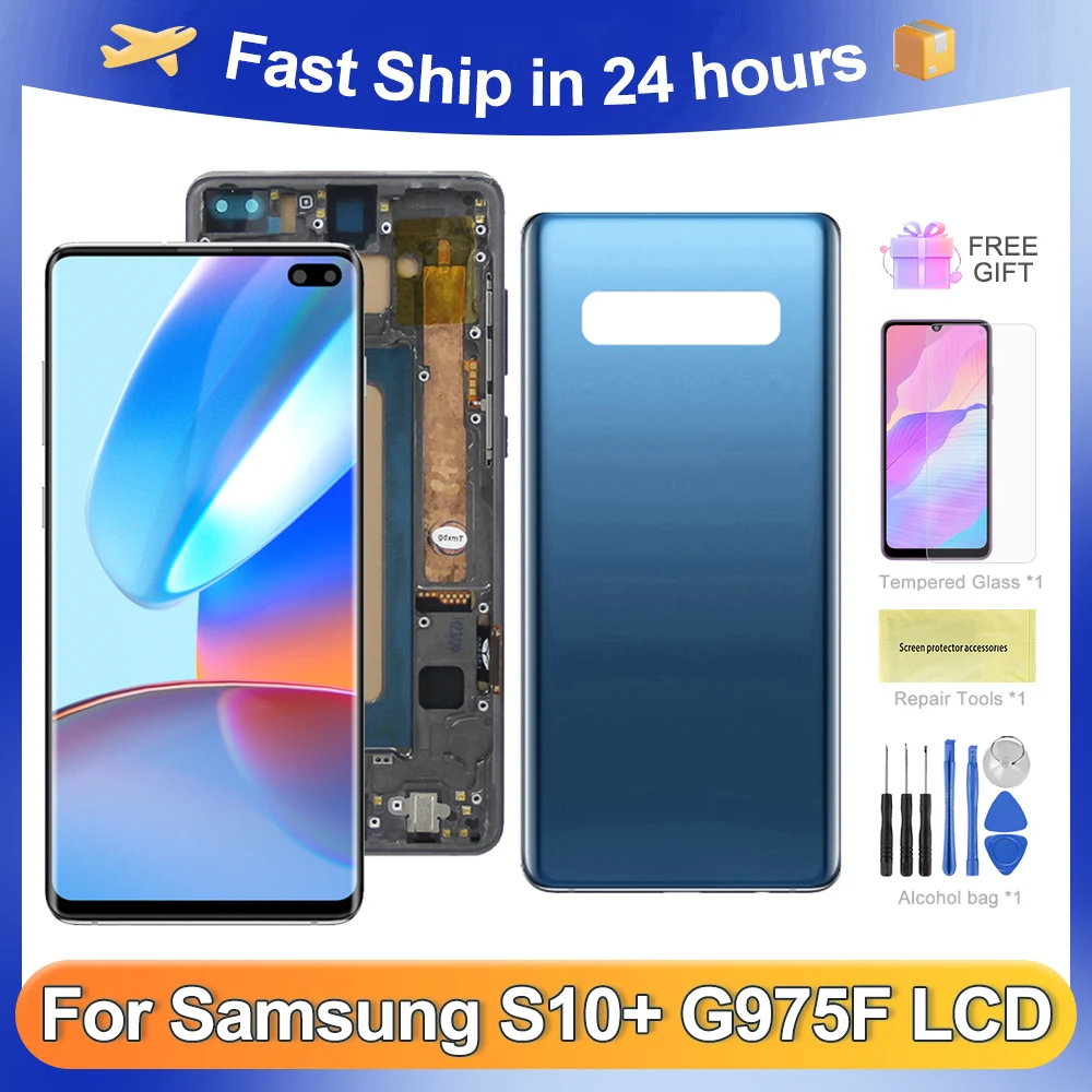 

S10 Plus 6.4''For Samsung Tested S10+ G975F G975U G975W G975 LCD Display Touch Screen Digitizer Assembly Replacement