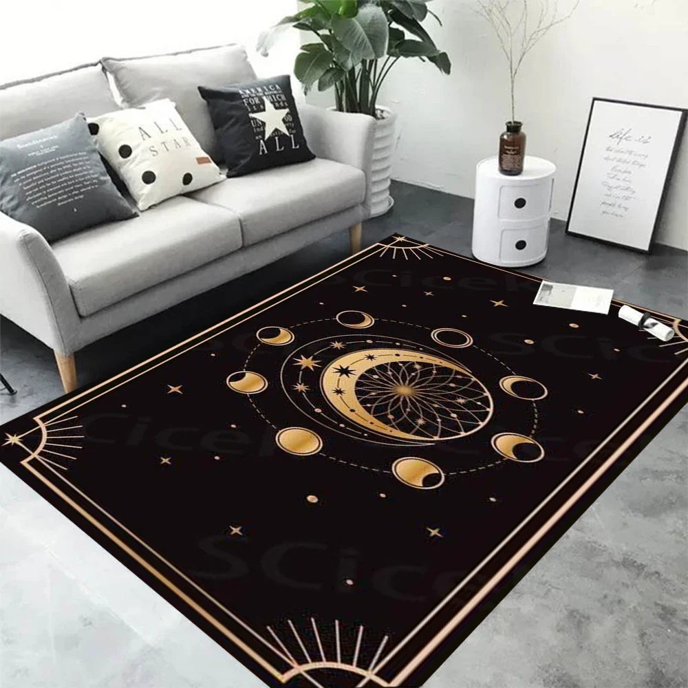 Witch Sun Moon Pentagram Carpet Altar for Living Room Gothic Decor Sofa Table Area Rugs Bathroom Doormat Anti-slip Floor Mats
