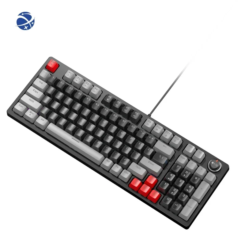 

T50 85% Keyboard 97 Keys Hot Swappable Blue Switch Custom Keycap Computer Gaming USB Wired RGB Light Led Mechanical Keyboa