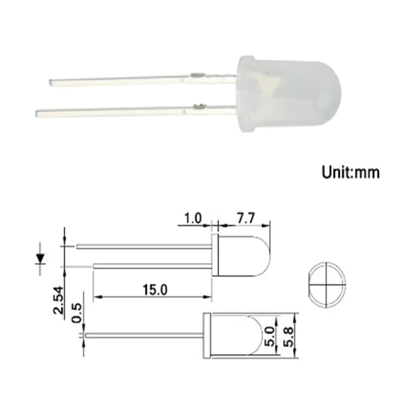 NEW 1000pcs 5mm Green Dip Led Diffused 525nm 20ma Ultra Bright Lamp Light Beads Direct plug LED