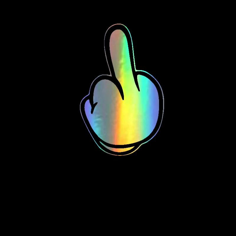 Jpct creative funny personality middle finger decal for racing, fuel tank cover, helmet waterproof sticker 14cm * 7cm