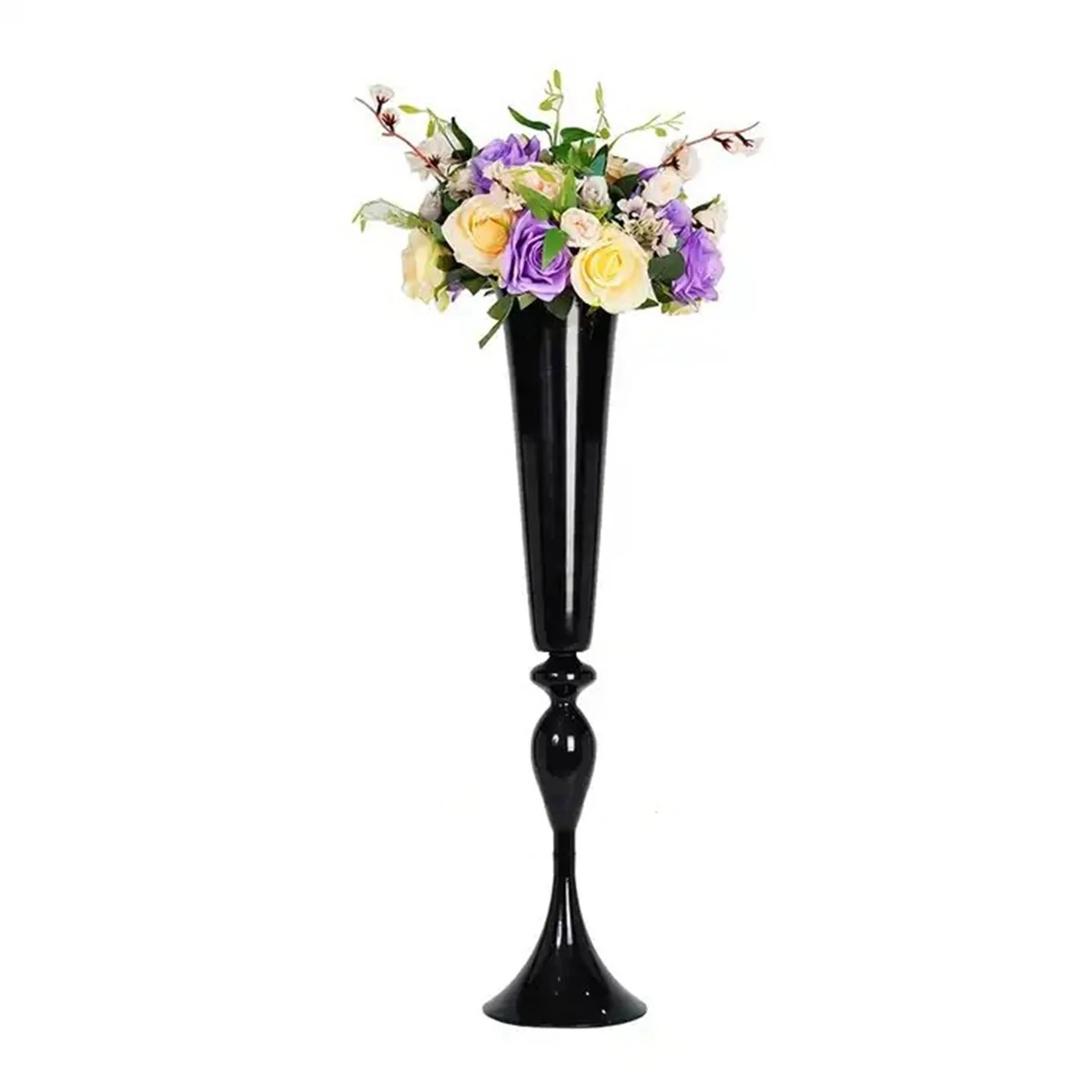 

13pcs)65cm to 100cm)Wedding black Metal Candle Holder Black Candelabra Centerpieces Table Centerpieces Trumpet Floral Stand