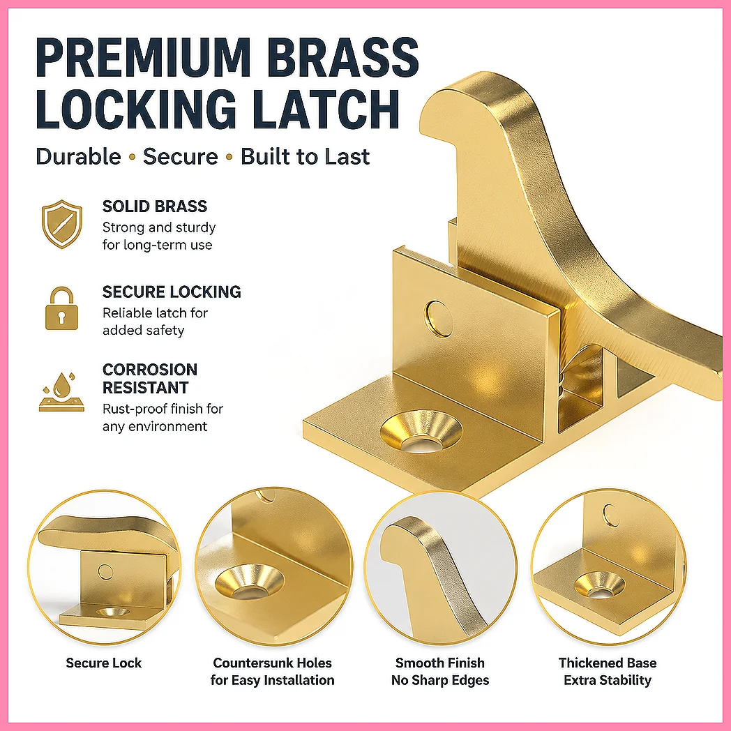 1/2/4 Sets Bird Shaped Buckle Door Window Hooks Gate Brass Copper Spring Latch Lock Cabinet Elbow Buckle Low Noise Home Hardw