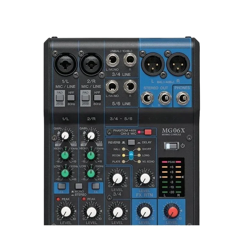 Consola de mezclas profesional MG06X de 6 canales importada de Japón