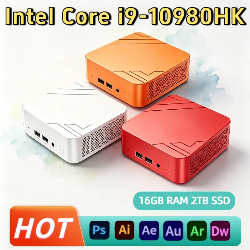 Intel Core i9 10980HK Mini PC 16GB RAM 2TB NVMe SSD Triple 4K Display WiFi6 High Performance Office Home Small Computer Pro