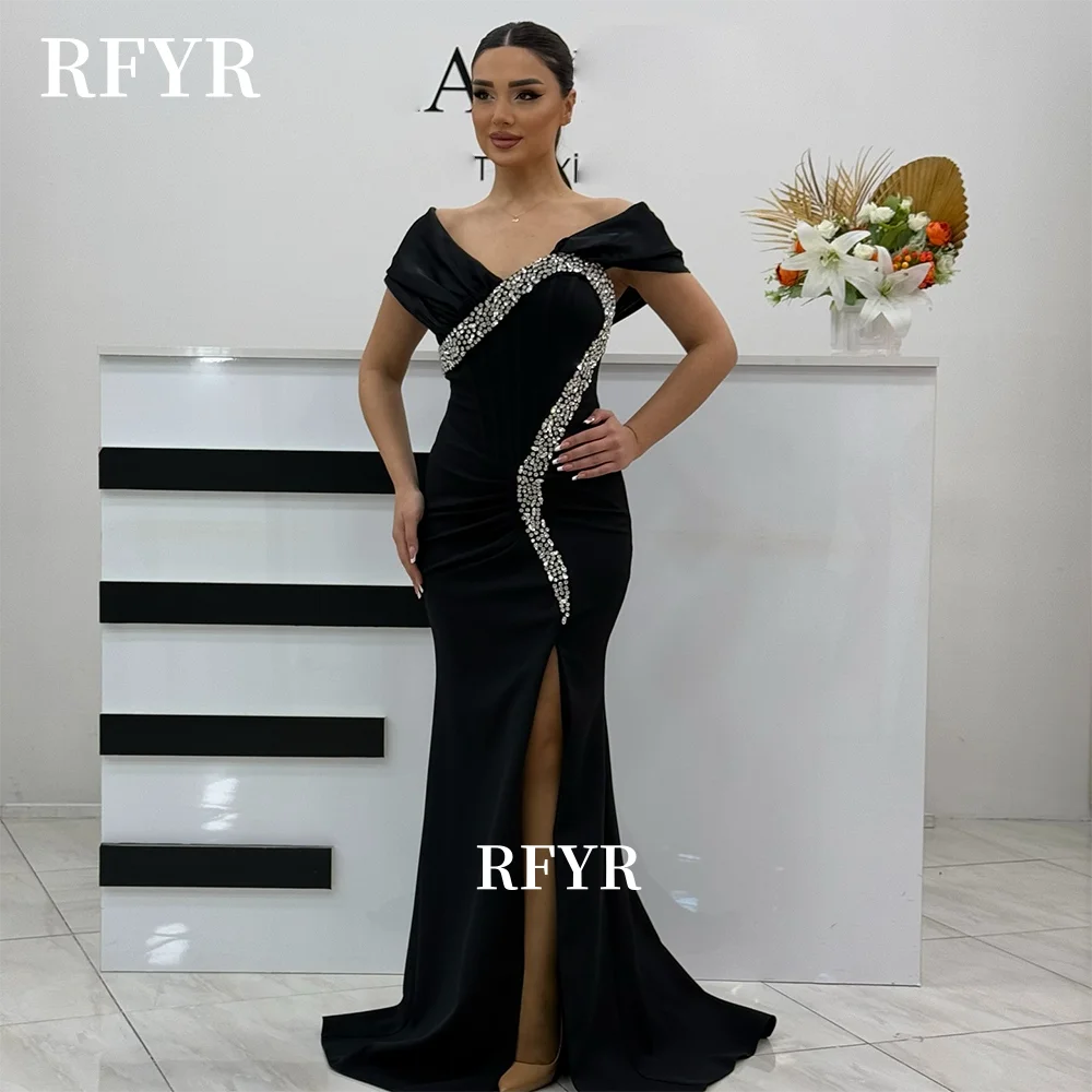 

RFYR Mermaid Prom Dress Beaded Evening Party Dress for Women Off Shoulder Gala Gowns مناسبة رسمية Customized