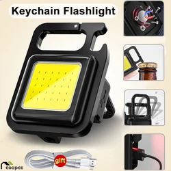 1/3/5PCS Mini LED Keychain Flashlight USB Rechargeable Work Light Outdoor Waterproof Camping Lamp Fishing Light Emergency Lights