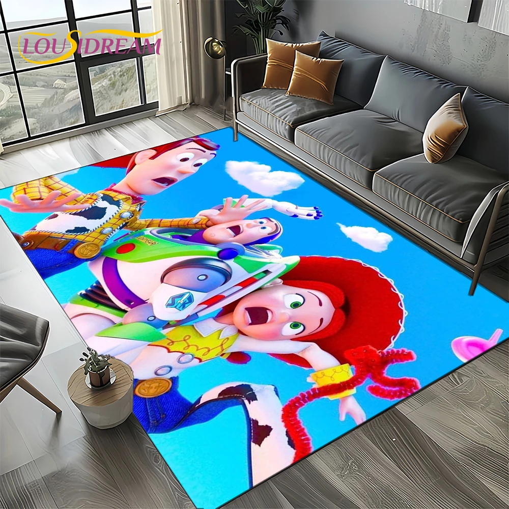 HD Toy Story Disney Cartoon Rug Carpet for Living Room Bedroom Home Decor,kids Play Non-slip Decoration for Sofa Doormat Gift 3D