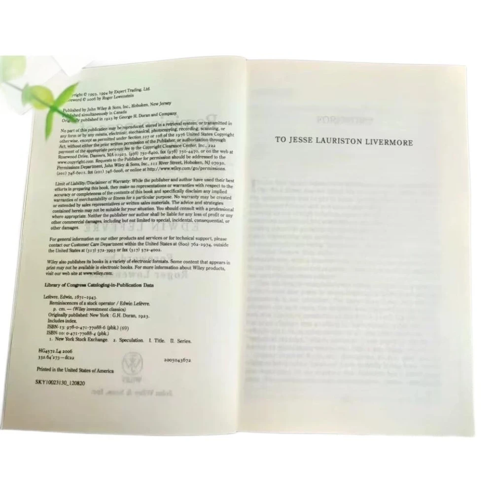 ذكريات تاجر الأسهم النسخة الإنجليزية ذكريات مشغل الأسهم #4