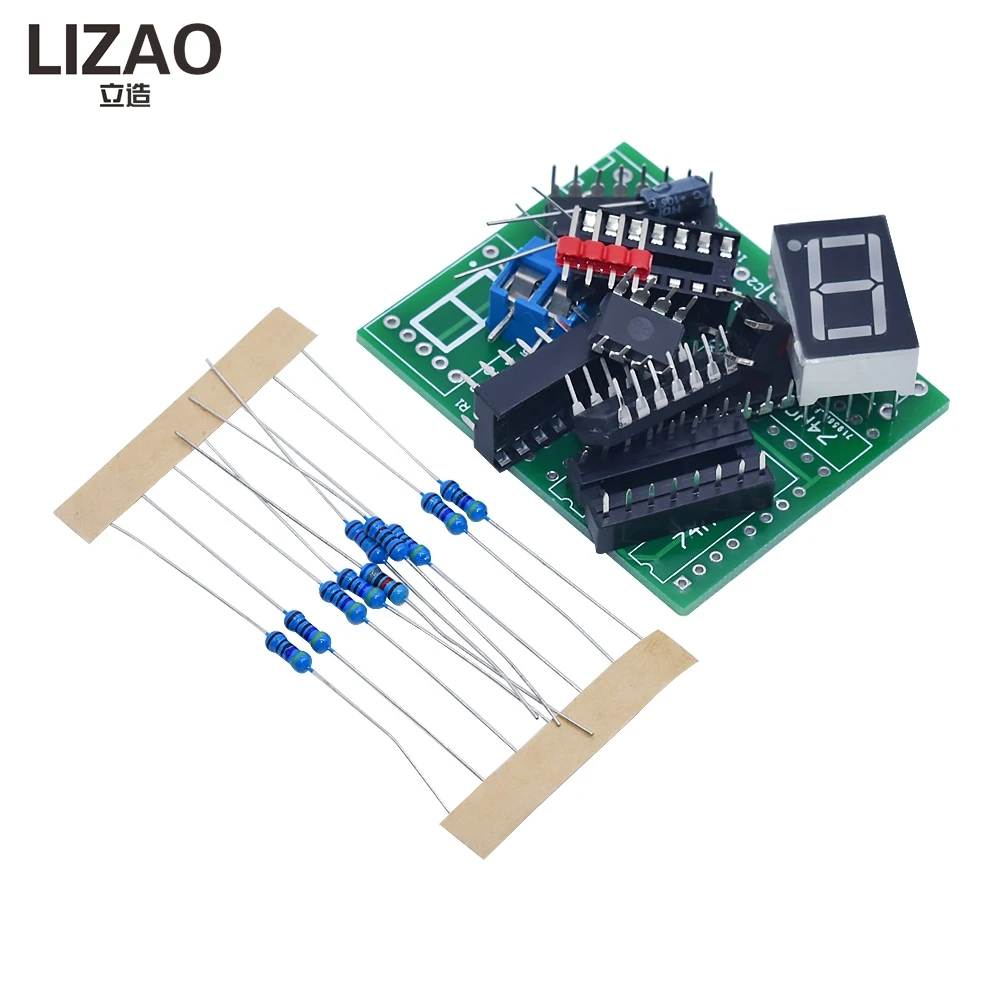 LIZAO CD4518 Two Digit Decimal Counter Kit 5V Two 2 Bit Digital Tube Electronic Project Teaching Training Suit