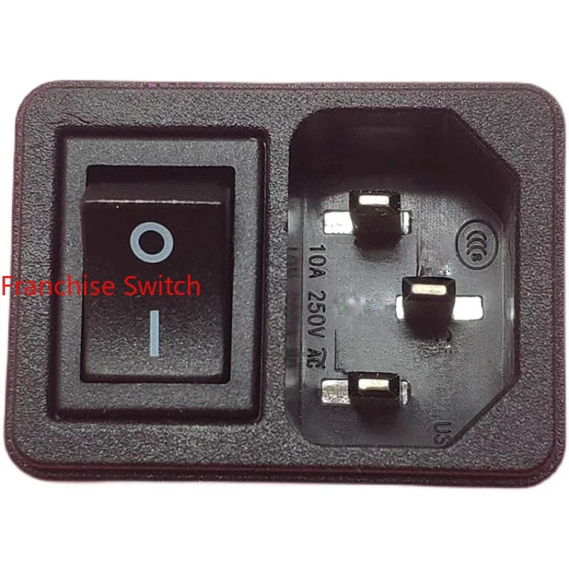 

10PCS 2-In-1 power socket JR-101-1FSA with 4-pin switch 10A250V AC