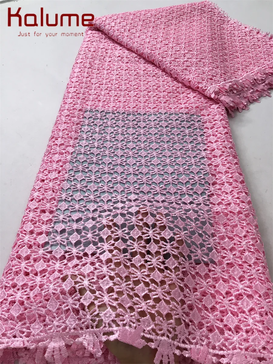 

Kalume African Cord Guipure Lace Fabric 5 Yards 2025 High Quality Soft Nigerian Lace Fabric For Wedding Dress Sewing F4081