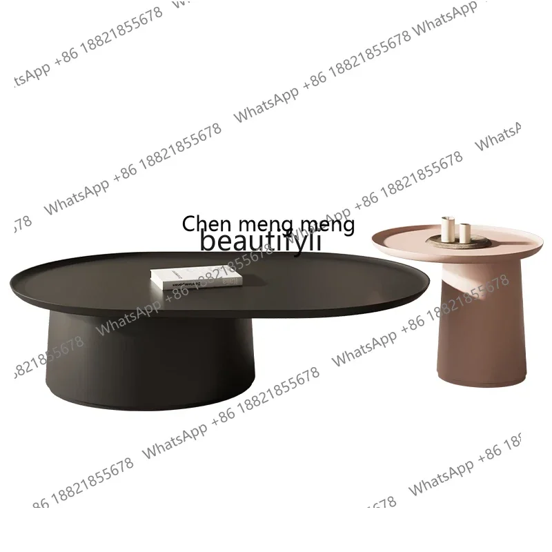 

D178 Y yj Creative Strange Shape Coffee Table Light Luxury Cream Style round Small Coffee Table Italian Minimalist
