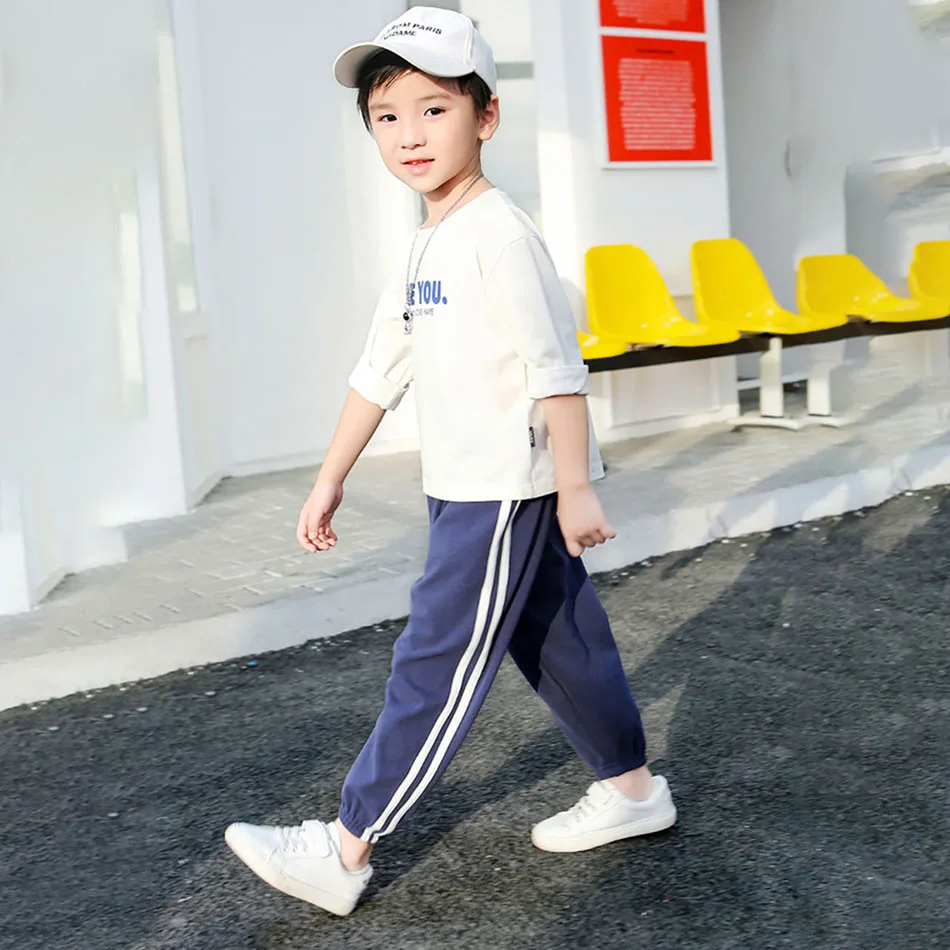 Kids Pants Autumn and Winter Soft and Comfortable Velvet Warm Sports Pants Trendy Casual Side Parallel Bars Sports Trousers