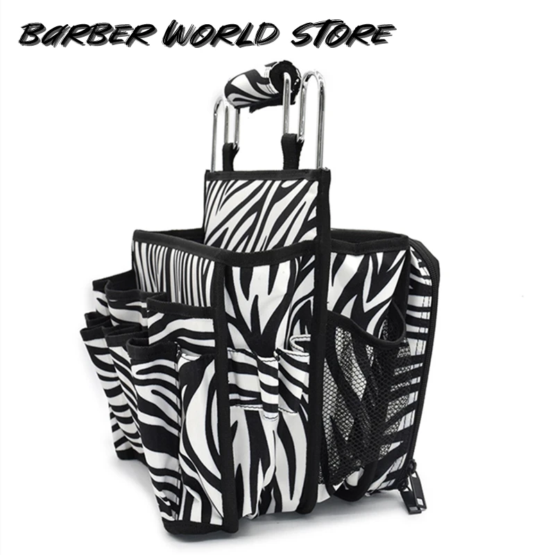 

Multipurpose Salon Haridressing Bag Zebra Stripe Large Capacity Storage Case Portable Hair Stylist Cosmetic Makeup Organizer