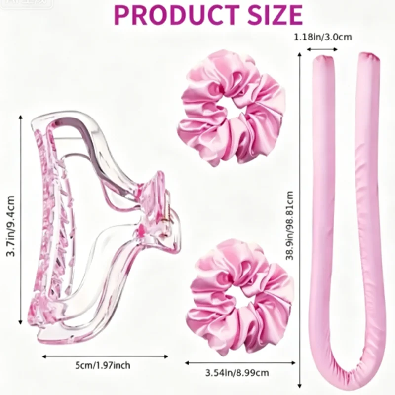 Heatless Curling Rod Headband No Heat Silk Curls Ribbon Hair Rollers Sleeping Soft Headband Lazy Hair Curlers Hair Styling Tools