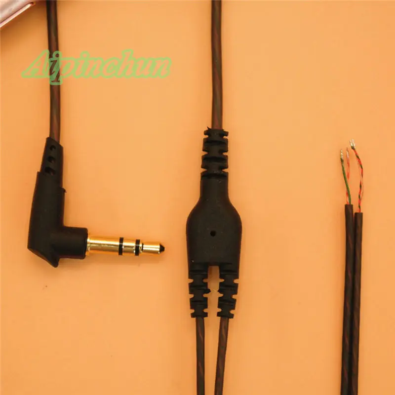 Aipinchun 3,5mm 3-polige Buchse DIY Kopfhörer Audio kabel Kopfhörer Reparatur Ersatz 124cm Draht gebogen Stecker aa0207