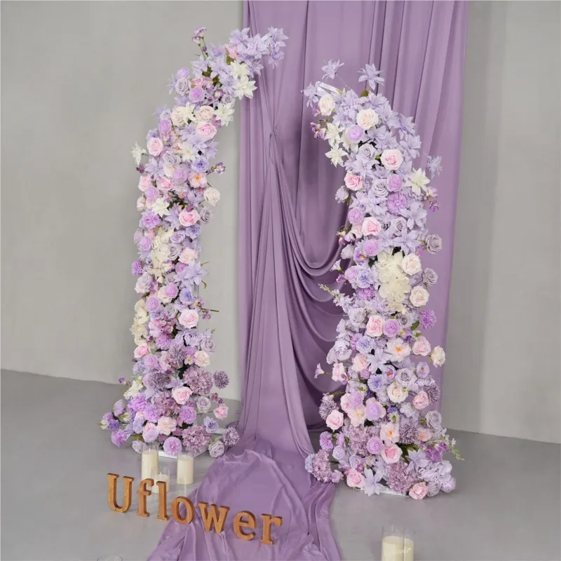 5D Uflower Purple Pink Lilies Artificial Flowers for Wedding Event Arches Decor Table Flower Runner Window Display Party Stage