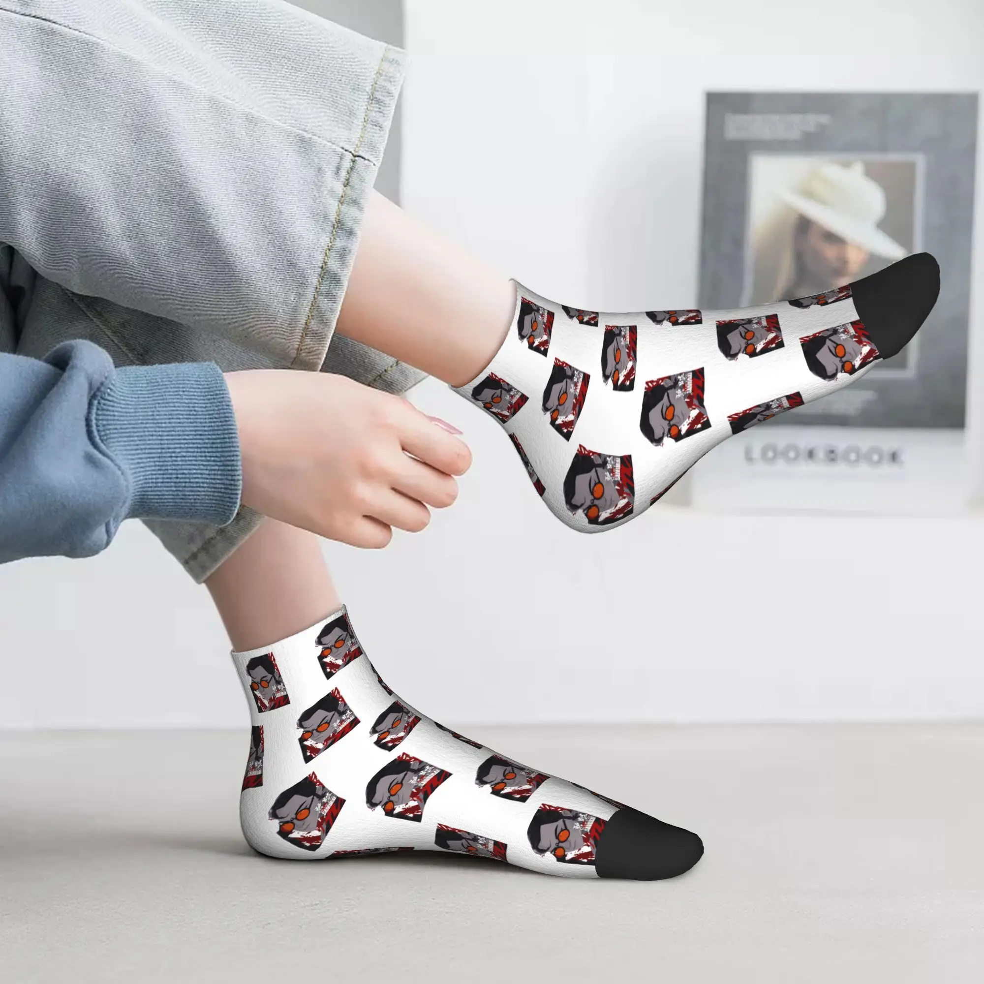 Calzini Samurai Blue Eye Calze Harajuku che assorbono il sudore Calzini per tutte le stagioni Accessori per regali per uomo e donna