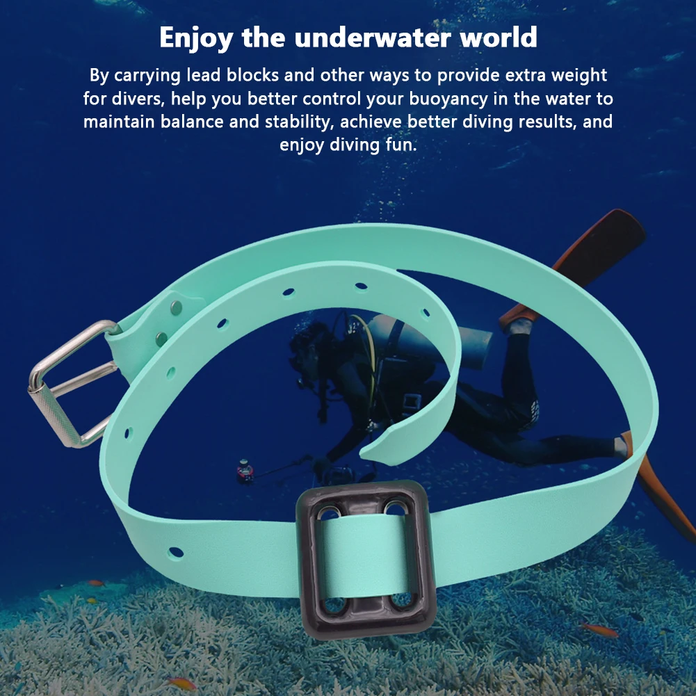 1 PC Weight Belt For Diving Spear Fishing Freediving Silicone Scuba Weight Belt Quick-Release Stainless Steel Buckle With 8 Hole