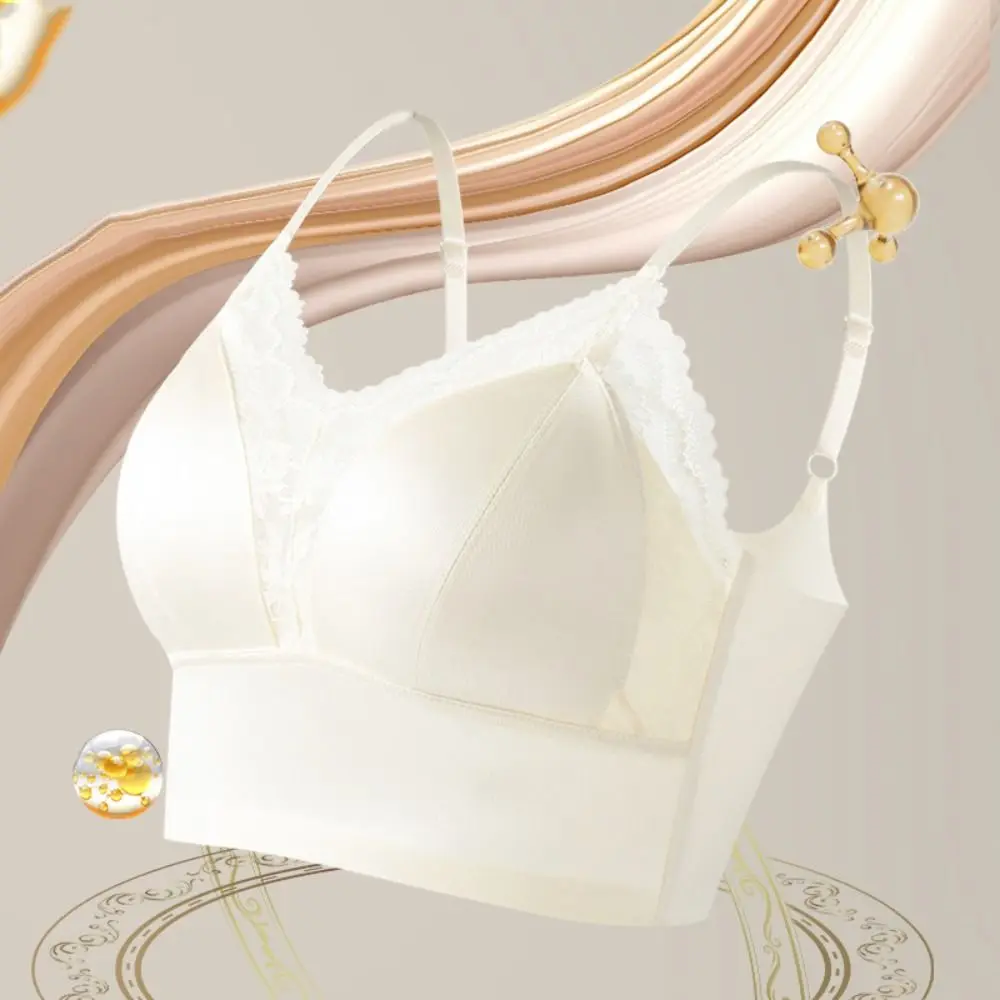 บราไร้โครงแบบบาง ผ้าลูกไม้ไร้รอยต่อ ลายดอกไม้ กันกระแทก ทรงวีลึก ป้องกันการหย่อนคล้อย สำหรับผู้หญิงและเด็กผู้หญิง