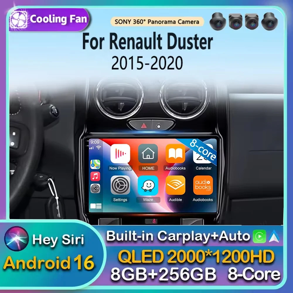 Android 16 Carplay Auto 4G+WIFI Car Radio For Renault Duster 2014-2020 Multimedia Video Player GPS Stereo 2din DVD Head Unit DSP