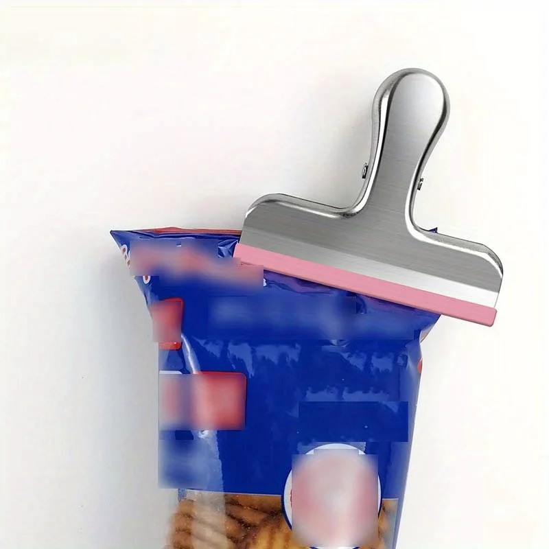 5pcs 식품 가방 씰링 클립, 실리콘 가장자리 칩 가방 클립, 플라스틱 및 스낵 가방 용 헤비 듀티 밀폐 클립, 주방 Organi