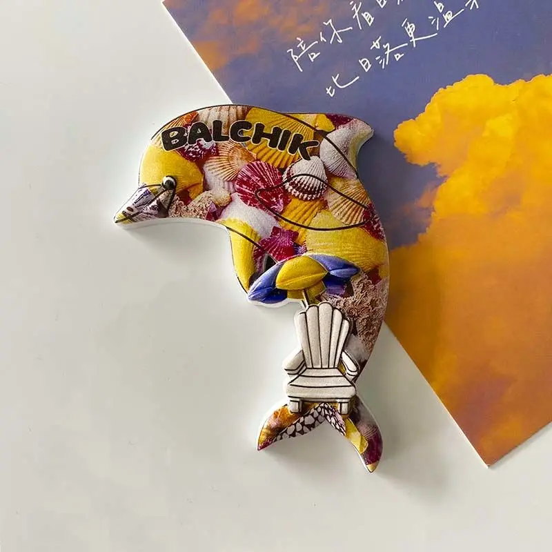 

Bulgarian Creative Dolphin Personalized 3D Fridge Magnet Hot-Selling Souvenir Travel Commemorative Item3dThree-Dimensional