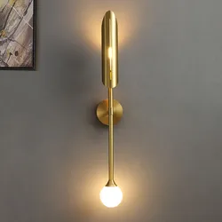 Modern LED Wall Lamps Creative Personality Aisle Staircase Golden Metal Lights Lighting For Bedroom Living Room Wall Decor lampe