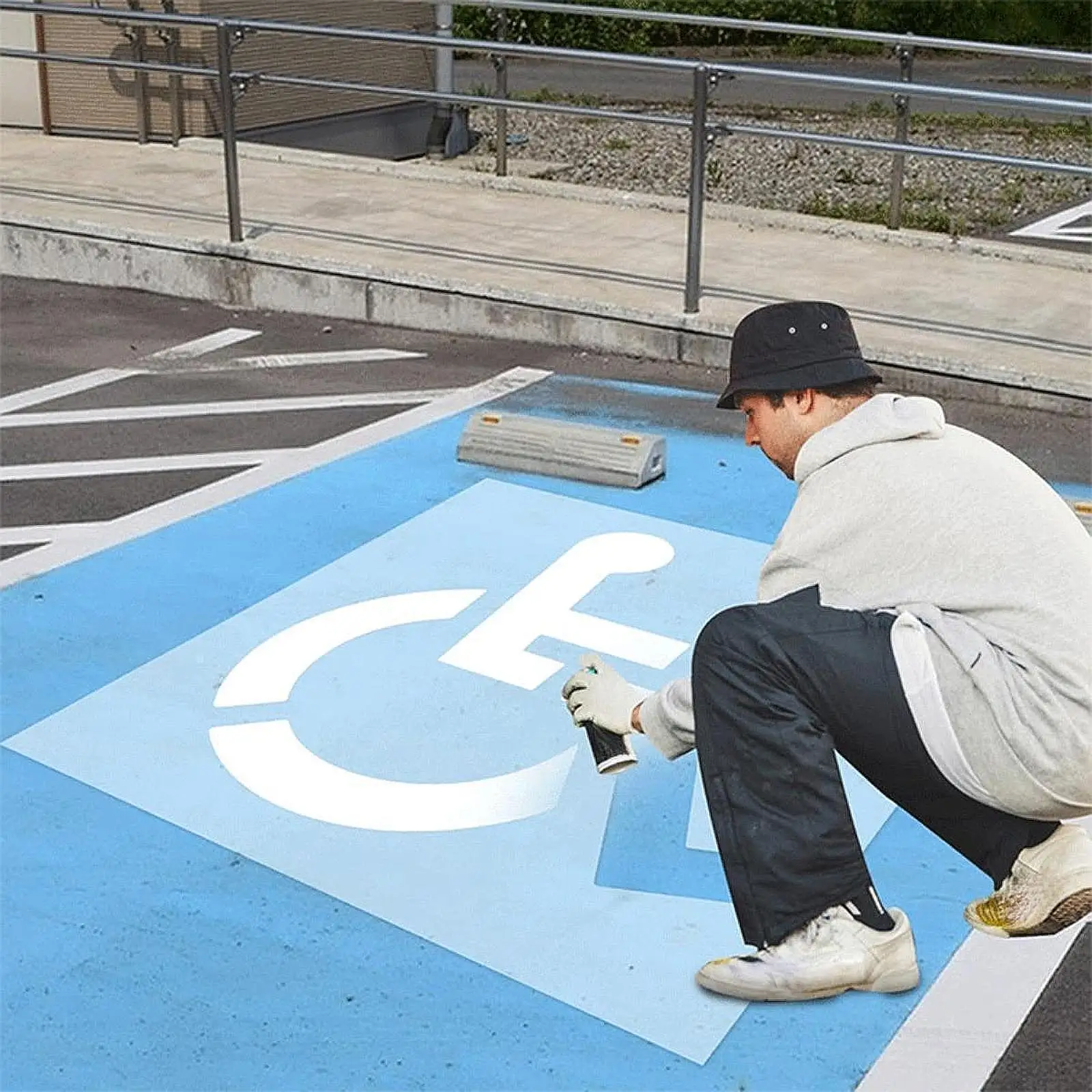 Stencil per disabili Facile da usare Pittura su pavimentazione Stencil versatile per parcheggio